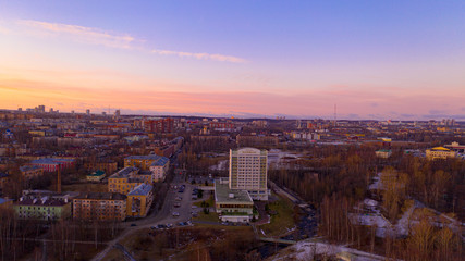 panoramic view of city in the evening