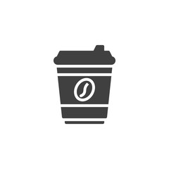 Disposable coffee cup vector icon. filled flat sign for mobile concept and web design. Takeaway coffee cup glyph icon. Coffee shop symbol, logo illustration. Vector graphics