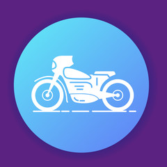 Icon motorcycle a flat line art style a vector.