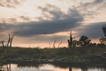 windmill at sunset