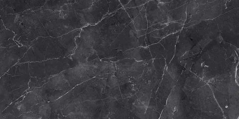 Foto op Aluminium donkere kleur marmeren textuur, zwarte steen marmeren achtergrond © Obsessively