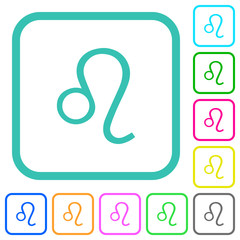 Leo zodiac symbol vivid colored flat icons