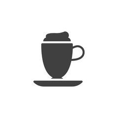 Frappe coffee cup vector icon. filled flat sign for mobile concept and web design. Milkshake cup with whipped cream glyph icon. Coffee shop symbol, logo illustration. Vector graphics