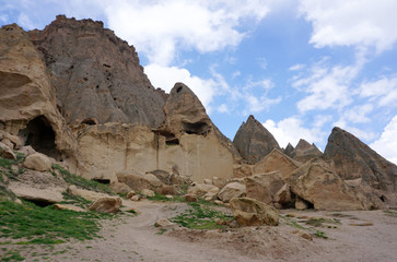 Fototapeta premium Beautiful unique landscape of fairy chimney and stone mountain in Goreme