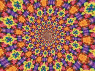 Colorful digital graphic kaleidoscope symmetry mandala style in laser light sunray trial pattern, Tie Dye , spiderweb art abstract background for art projects, banner, business,   card, 3D, template