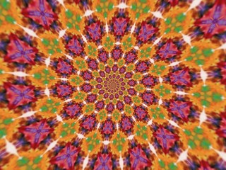 Colorful digital graphic kaleidoscope symmetry mandala style in laser light sunray trial pattern, Tie Dye , spiderweb art abstract background for art projects, banner, business,   card, 3D, template