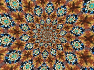 Colorful digital graphic kaleidoscope symmetry mandala style in laser light sunray trial pattern, Tie Dye , spiderweb art abstract background for art projects, banner, business,   card, 3D, template