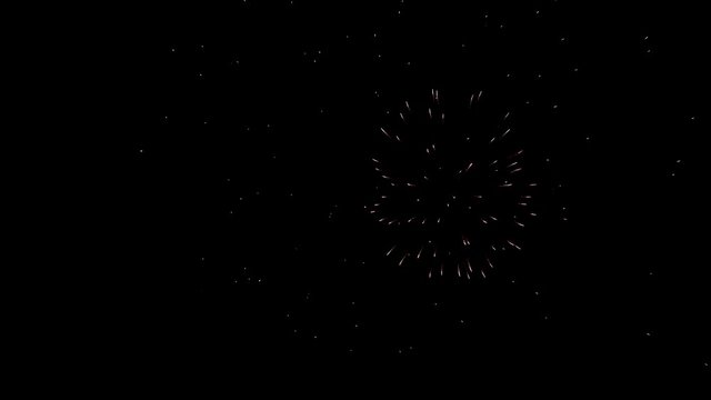 leuchtendes Feuerwerk mit Bokeh Lichter am Nachthimmel. glühendes Feuerwerk. Silvesterfeier Feuerwerk. Feuerwerk am Nachthimmel. schöne farbige Nachtexplosionen im schwarzen Himmel