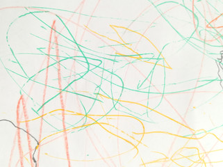 lines, careless strokes of colored pens. Hand drawn abstract pattern