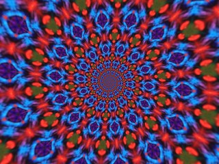 Colorful digital graphic kaleidoscope symmetry mandala style in laser light sunray trial pattern, Tie Dye , spiderweb art abstract background for art projects, banner, business,   card, 3D, template