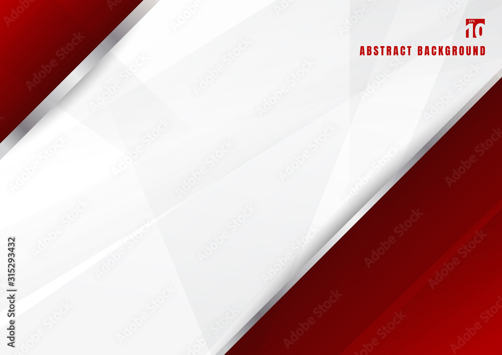 Poster abstract template red and white diagonal overlapping layers background