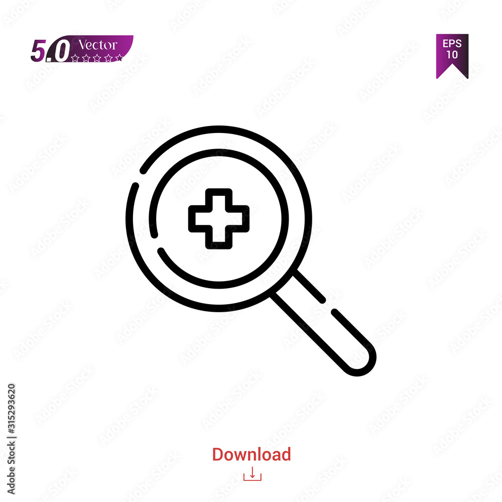 Poster outline zoom-in icon. zoom-in icon vector isolated on white background. graphic design, camera-inter