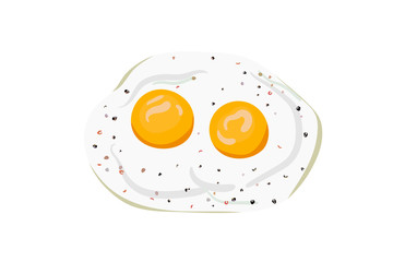 Omelet breakfast with eggs and seasonings.