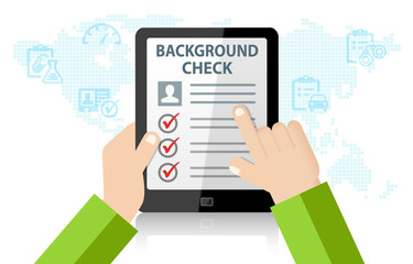 Background Check in Recruitment And Hiring on Tablet