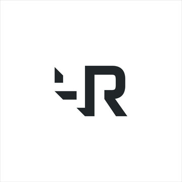 Initial logo, combining letter and number, R and 4, black