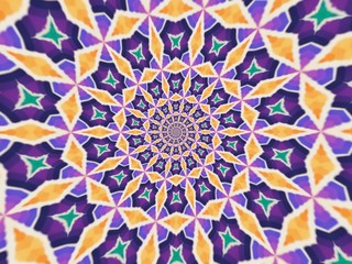 Colorful digital graphic kaleidoscope symmetry mandala style in laser light sunray trial pattern, Tie Dye , spiderweb art abstract background for art projects, banner, business,   card, 3D, template