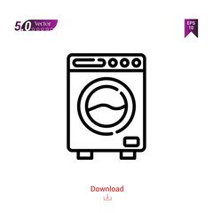 Outline washing-machine icon vector isolated on white background. Graphic design, material-design,smart-home icons mobile application, logo, user interface. EPS 10 format vector