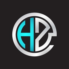 HZ Initial logo linked circle monogram
