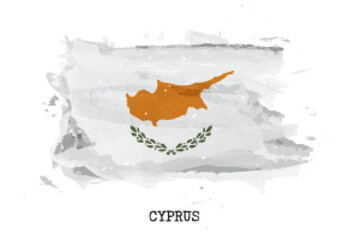 Realistic watercolor painting flag of Cyprus . Vector .