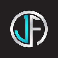 JF Initial logo linked circle monogram