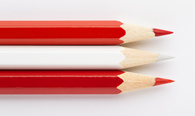 State flags made of colorful wooden pencils Austria