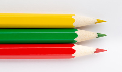 State flags made of colorful wooden pencils Lithuania
