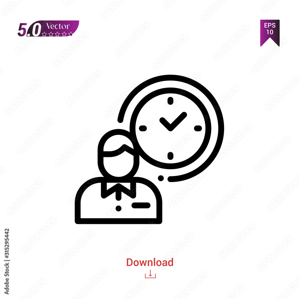 Poster outline timer icon. timer icon vector isolated on white background. graphic design, material-design,