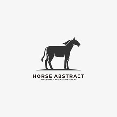 Vector Logo Illustration Abstract Horse Silhouette Style