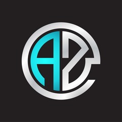 AZ Initial logo linked circle monogram