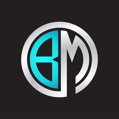 BM Initial logo linked circle monogram
