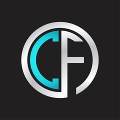 CF Initial logo linked circle monogram
