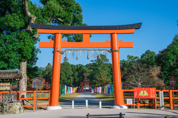 Fototapeta na wymiar 京都　上賀茂神社の一の鳥居