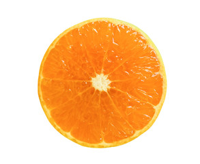 Orang, fruit (Thin shell) slice isolate on white background. With clipping path.