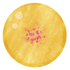 お菓子　スイーツ　チョコレート　パッションフルーツ　水彩風イラスト素材