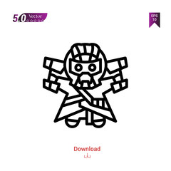 Outline superhero icon vector isolated on white background. Graphic design, material-design, superhero avatar icons, mobile application, logo, user interface. EPS 10 format vector