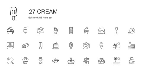 cream icons set