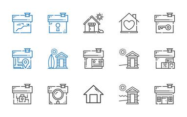 cabin icons set