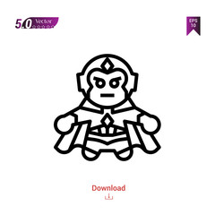 Outline superhero icon vector isolated on white background. Graphic design, material-design, superhero avatar icons, mobile application, logo, user interface. EPS 10 format vector