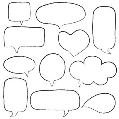 Vector bubbles speech doodle set. hand-drawn. digital printing