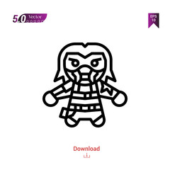 Outline superhero icon vector isolated on white background. Graphic design, material-design, superhero avatar icons, mobile application, logo, user interface. EPS 10 format vector