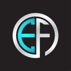Obraz premium EF Initial logo linked circle monogram