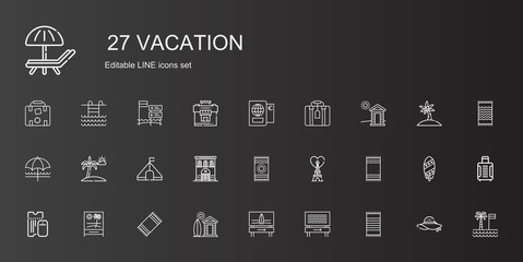 vacation icons set