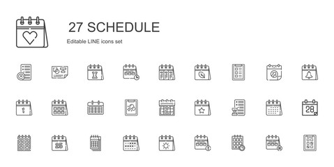 schedule icons set