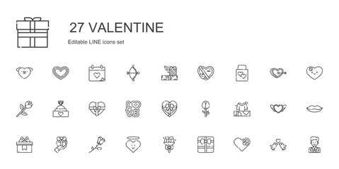 valentine icons set