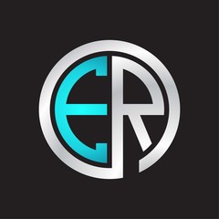 ER Initial logo linked circle monogram