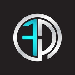 FD Initial logo linked circle monogram