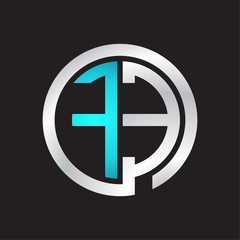 FE Initial logo linked circle monogram