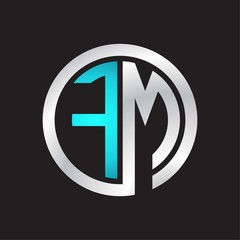 FM Initial logo linked circle monogram