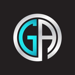 GA Initial logo linked circle monogram