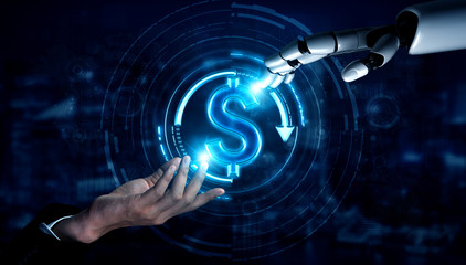 Future artificial intelligence robot and cyborg.
